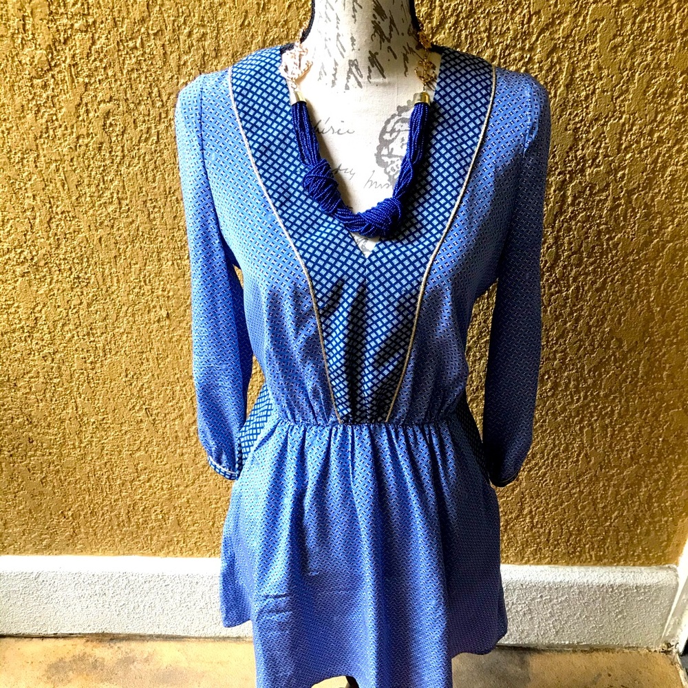 Juicy Couture Blue Nautical Dress & Matching Necklace & Earring Set, size 2